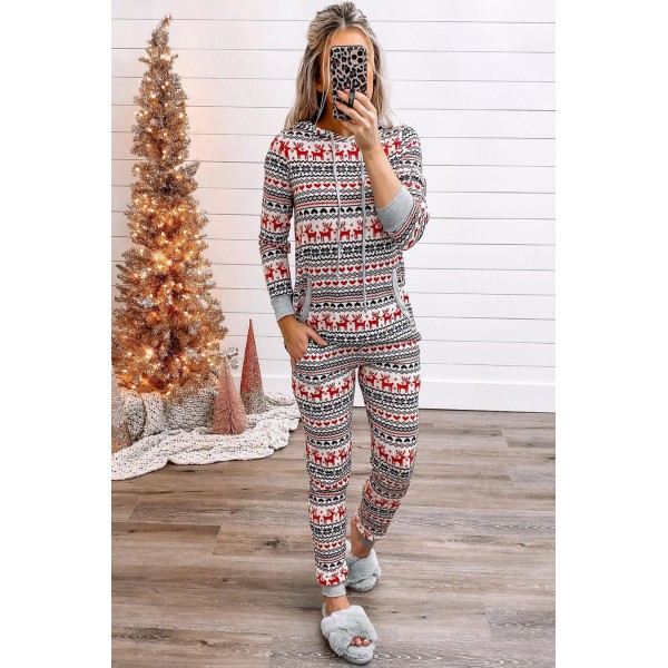 Christmas Pattern Hoodie and Joggers Loungewear