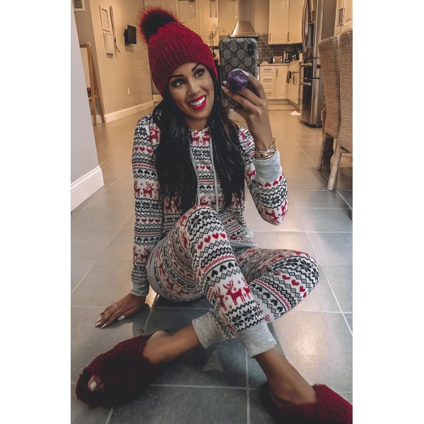 Christmas Pattern Hoodie and Joggers Loungewear
