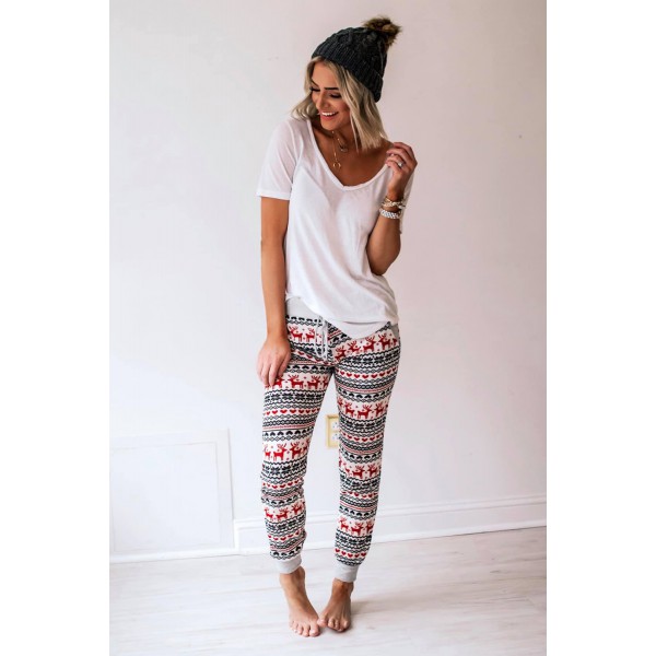 Christmas Pattern Hoodie and Joggers Loungewear