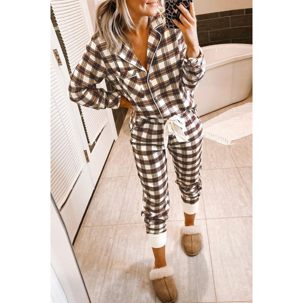Christmas Fashionable Plaid Print Home Set