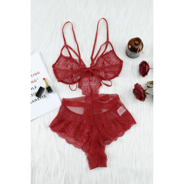 Sexy Fishnet Lace Hollow-out Bodysuit