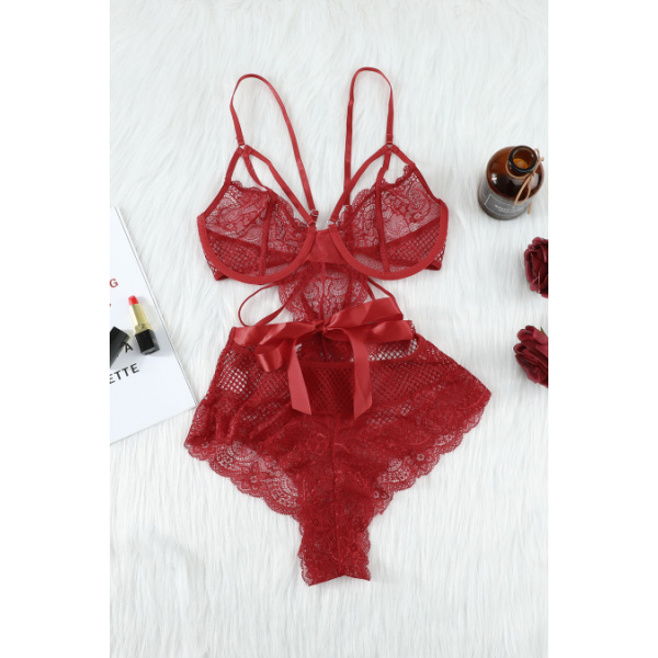 Sexy Fishnet Lace Hollow-out Bodysuit