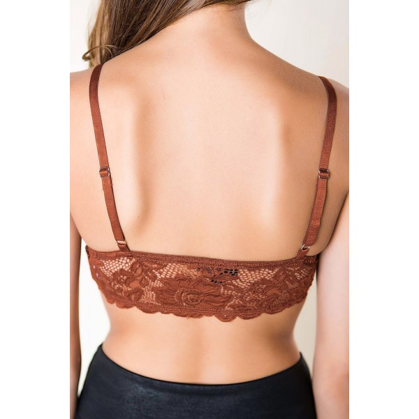 Red Adjustable Strappy Lace Bralette