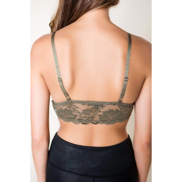 Green Adjustable Strappy Lace Bralette