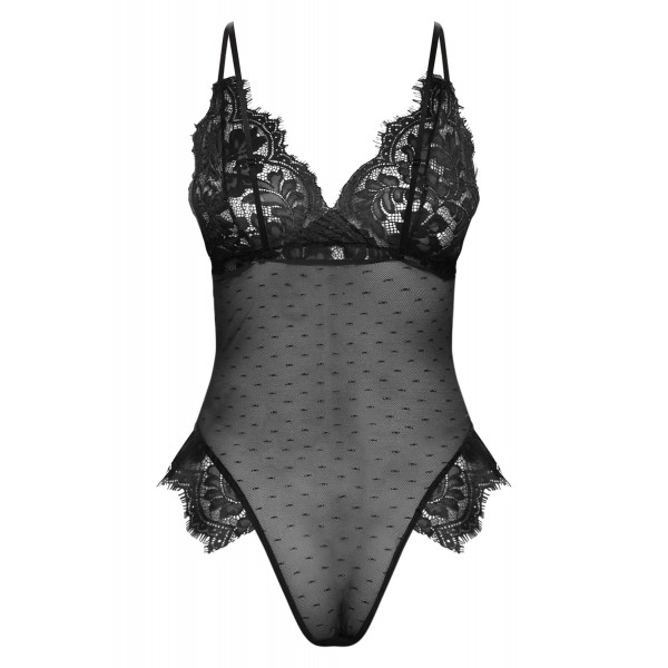 Black Lace Mesh Teddy