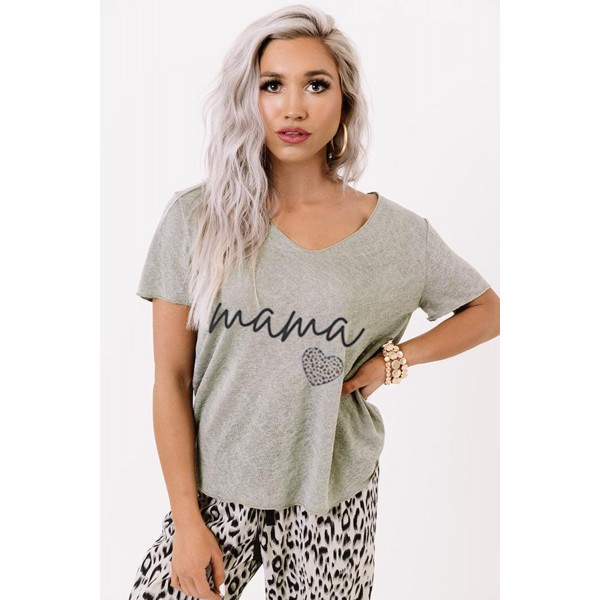 Leopard Print V Neck Elastic Waist Loose Lounge Set
