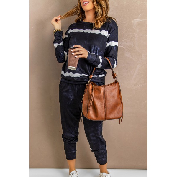 Black Stripes Long Sleeves and Joggers Lounge Set