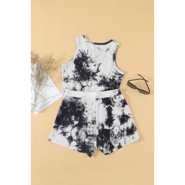 Tie Dye Crop Tank and Shorts Lounge Set