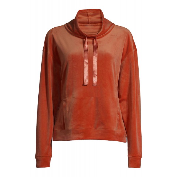 Funnel Neck Velour Sweatshirt and Pants Lounge Set