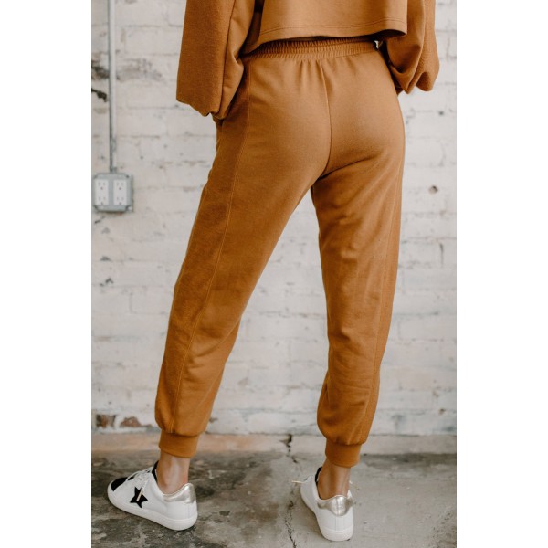 Letter Print Long Sleeve Crop Top and Elastic Waist Pants Set