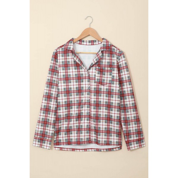 Red Plaid Long Sleeve Christmas Pajama Set
